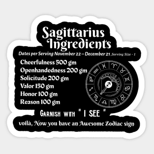 Sagittarius Ingredients Sticker